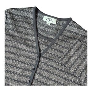 VTG ST JOHN Evening Dress 2 Piece Black And Silver Chevron EUC Women's 8/10